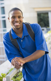 Smiling male student