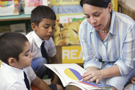 Teacher reading to pupils