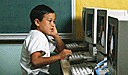 Boy working at a computer