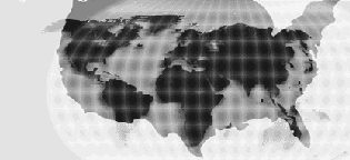 Maps of US and World Overlapping