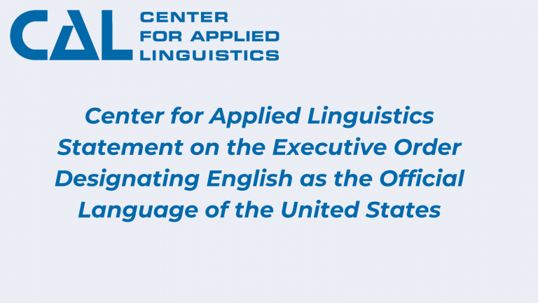 Center for Applied Linguistics Statement on the Executive Order ...